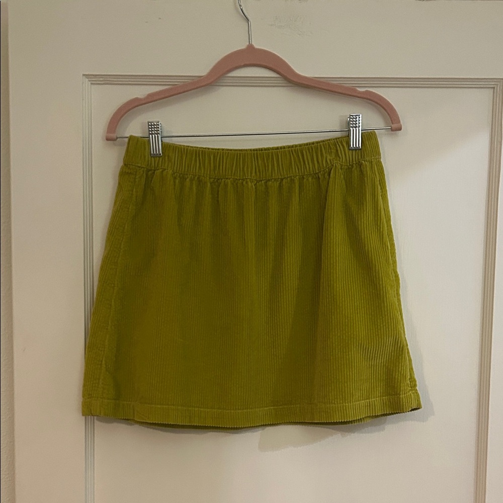 American Eagle Outfitters Corduroy Mini Skirt in Chartreuse